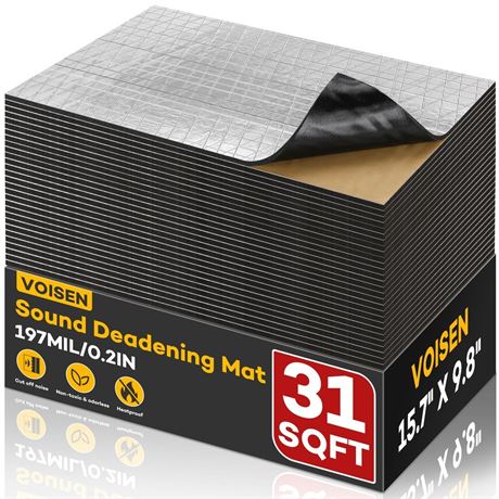 VOISNE Sound Deading Material for Cars,197 mil(5mm) 31 sqft Sound