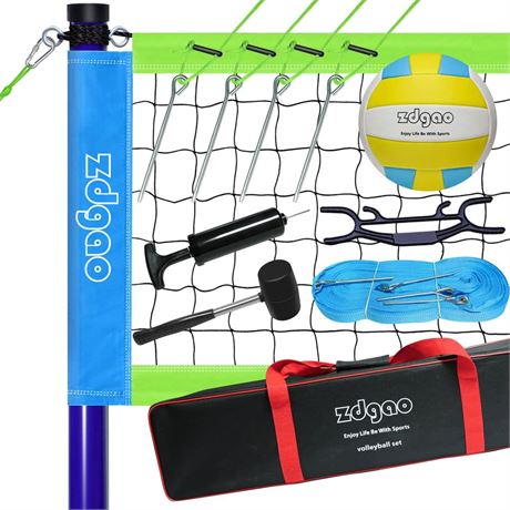 Volleyball Net Outdoor - Portable Volleyball Set for Backyard with Professional