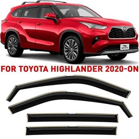 Voron Glass in-Channel Extra Durable Rain Guards for Toyota Highlander