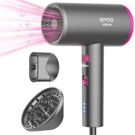 OFFSITE SIYOO Professional Hair Dryer, Ionic Blow Dryer with Diffuser and Nozzle