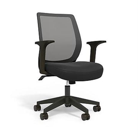 Union & Scale UOS24398920 Ergonomic Mesh Back Fabric Task Chair  Black