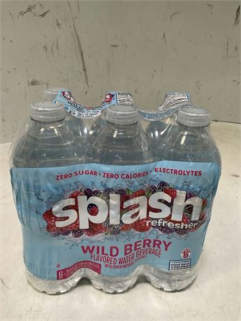 Splash Wild Berry Flavored Water, 16.9 Fl Oz, 6-Pack Plastic Bottles