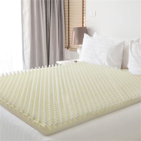 Vaunn Medical Egg Crate Mattress Topper, Fragrance-free, Dye-free, Convoluted