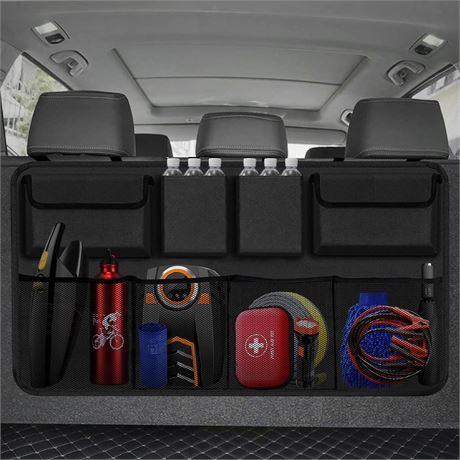 Car Trunk Organizer, Backseat Hanging Organizer with 8 Large Storage Bag Super