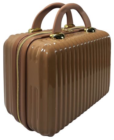 Unbranded Hard Shell Cosmetic Travel Case, Mocha Mousse, 1 Count