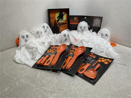 Halloween 6 ghost and 3 pack carving kit