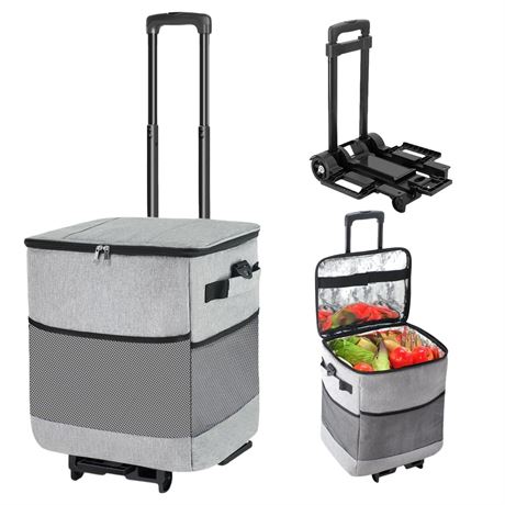 Collapsible Large Rolling Cooler 60-Can,3-in-1 Insulated Soft Cooler