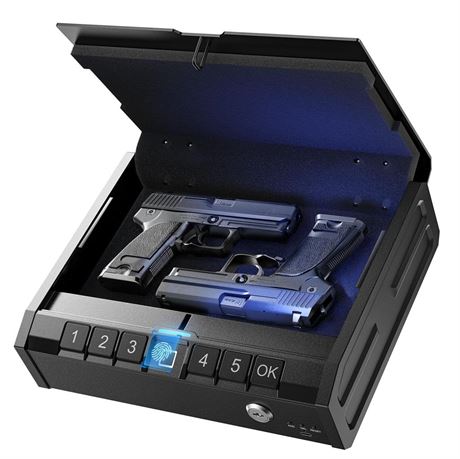 ONNAIS Biometric Gun Safe for Pistols,Handgun, Quick-Access Firearm Safety