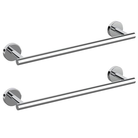 Cilee 2 Pieces Polished Chrome Bathroom Towel Bar, 16 Inch Double Towel