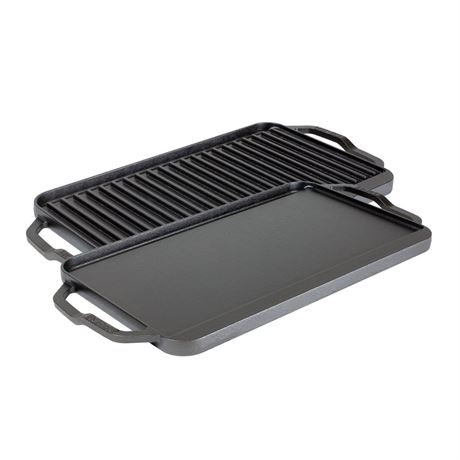 Lodge 19.5" X 10" Cast Iron Reversible Grillgriddle - Double Burner Griddle -