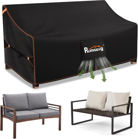 Patio Sofa Furniture Covers Waterproof, 1-Seater Outdoor Couch Cover Fits to
