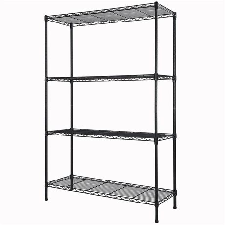 4-Shelf Adjustable Heavy Duty Storage Shelving Unit, Metal Organizer Wire Rack