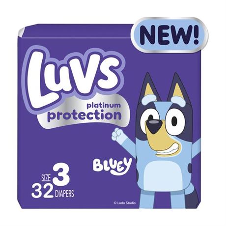 32 Count Luvs Platinum Protection Baby Diapers, Size 3