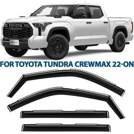 CLIM ART in-Channel Incredibly Durable Rain Guards for Toyota Tundra 2022-2024