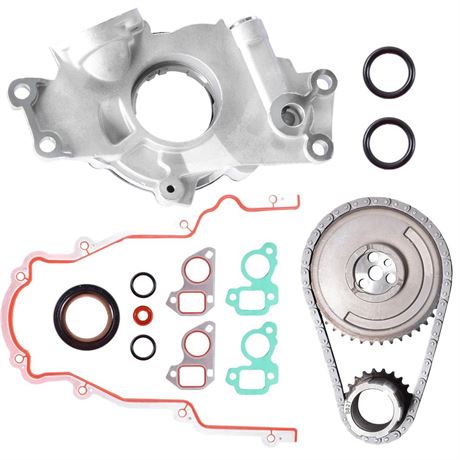 M295 Oil Pump Timing Chain Kit with Timing Cover Gasket for Chevy Avalanche