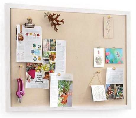 Miratino Large Bulletin Board 23x18 inch with Linen Cork Boards Wall Decor