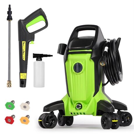 Electric Pressure Washer, 4000 PSI 2.8 GPM Pressure Washer with 4 Anti Tipping