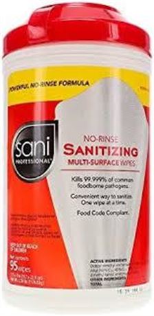 Sani Professional No-Rinse Sanitizing Multisurface Wipes