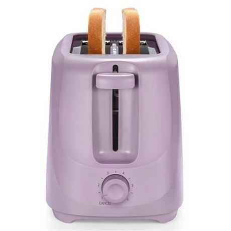 Mainstays 2-Slice Toaster with 6 Shade Settings and Removable Crumb Tray  Lilac
