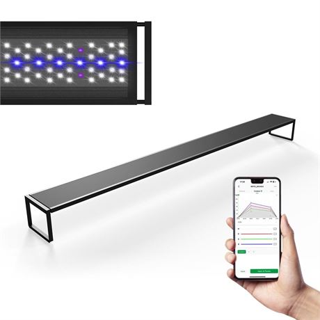 MagTool Brite Series Aquarium LED Light with App-Controlled RGB+W LEDs,