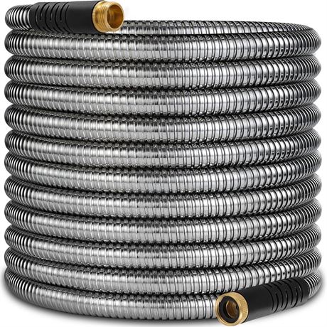 100 ft Stainless Steel Garden Hose - 2025 Upgraded Metal Water hose - Flexible