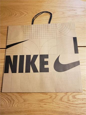 100 count NIKE Iconic Swoosh Brown Recycled Paper Shopping Bag