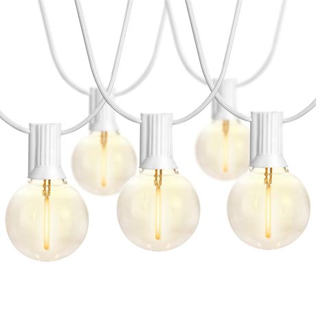 SUNTHIN Outdoor White String Lights, 27FT White Patio Lights with 14 G40