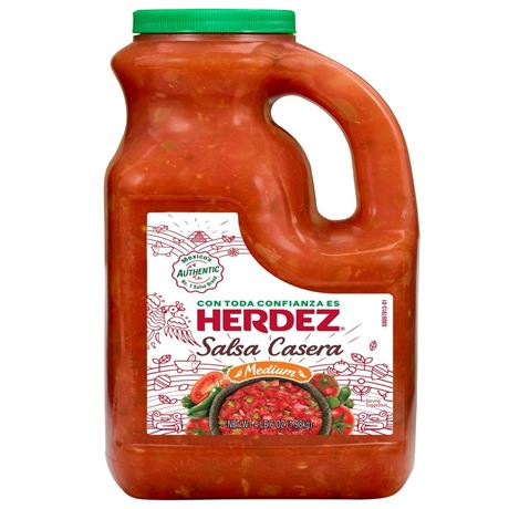 HERDEZ Salsa Casera Medium, Tortilla Chip Dip, Shelf Stable, Large 70 oz