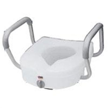 E-Z Lock Raised Toilet Seat with Armrests