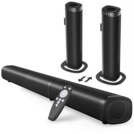 Puriom Sound Bar for Smart TV, 100W Sound Bar with Bluetooth 5.3/ARC/Opt/AUX
