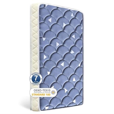 Premium Foam 4" Mini Crib Mattress 38" X 24", Thickened Design, 3D Wrapped Edge