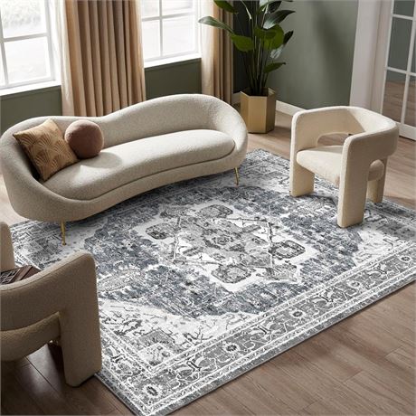 5x7 Area Rugs - Machine Washable Rugs for Living Room, Area Rug 5x7 with