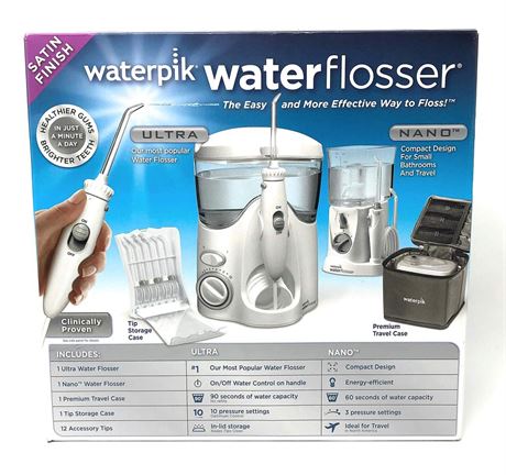 WATERPIK INC Water and Nano Flosser, Deluxe Traveler and Tip Storage Case and