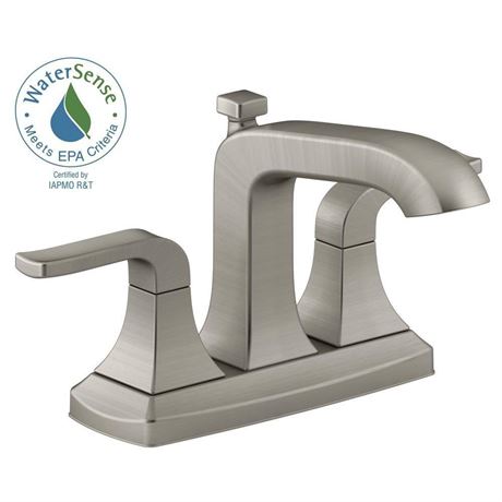 KOHLER Rubicon 4 in. Centerset 2-Handle Bathroom Faucet in Vibrant Brushed