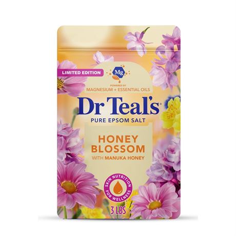 Dr Teal's Pure Epsom Salt, Honey Blossom with Manuka Honey & Essential Oils, 3
