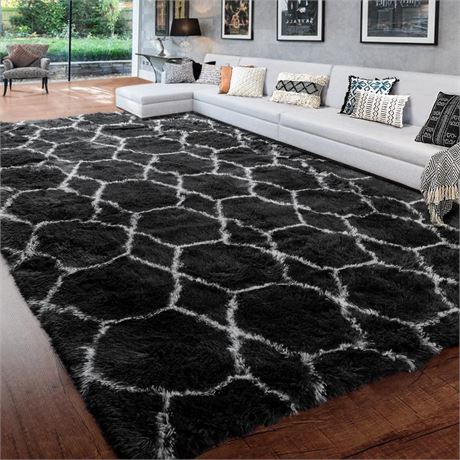 BSTLUV Soft Fuzzy Rugs for Living Room Bedroom,6x9 Ft, Big Shag Furry Carpet,