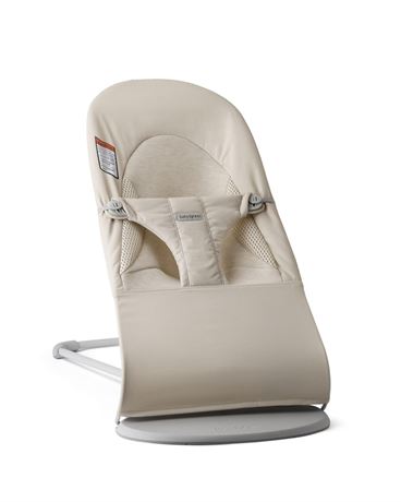 BabyBjörn Bouncer Balance Soft, Light Beige, Woven/Jersey, Tri-Fabric | 2-in-1