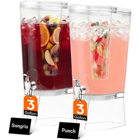 Lifewit 3 Gallon Drink Dispenser for Parties, Large Plastic Beverage Container