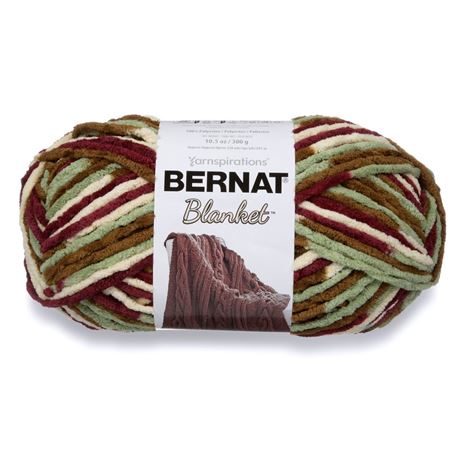 Bernat® Blanket™ #6 Super Bulky Polyester Yarn, Plum Fields 10.5oz/300g, 220