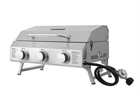 NXR 3 Burner Portable Gas Grill. Stainless Steel 24,000 BTU. Cooking Space 312