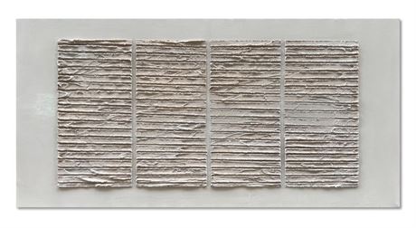 NANKAI Art White Texture Abstract Art Oil Painting 24x48 Inches Contemporary