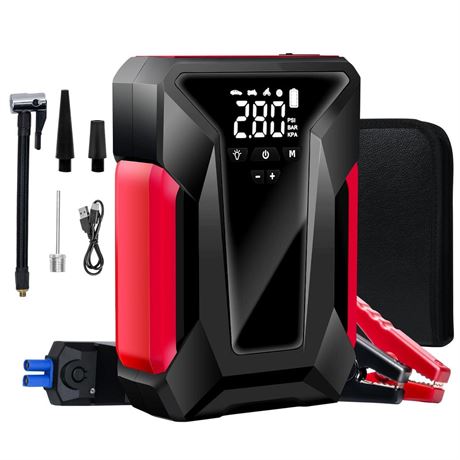 Car Jump Starter, 4000A Peak Car Battery Charger with Air Compressor, 12V Jump