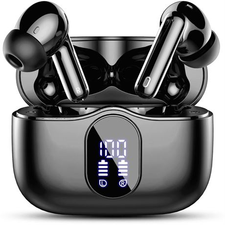 Aptkdoe Wireless Earbuds, Bluetooth 5.4 Headphones Bass Stereo, Ear Buds with