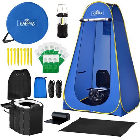 Portable Toilet Kit for Adults, Pop Up Privacy Tent, X Large Camping Folding