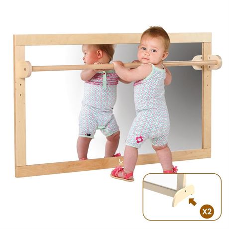 Coordination Mirror Montessori Wooden Toddler Mirror Safety Shatterproof Mirror
