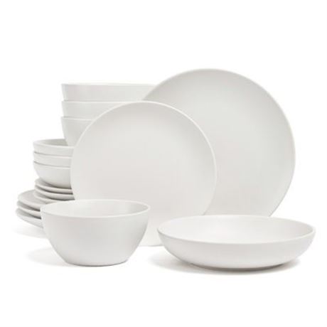 Over&back Coupe 16-Piece Semi Hand-Finished Stoneware Dinnerware Set, Service