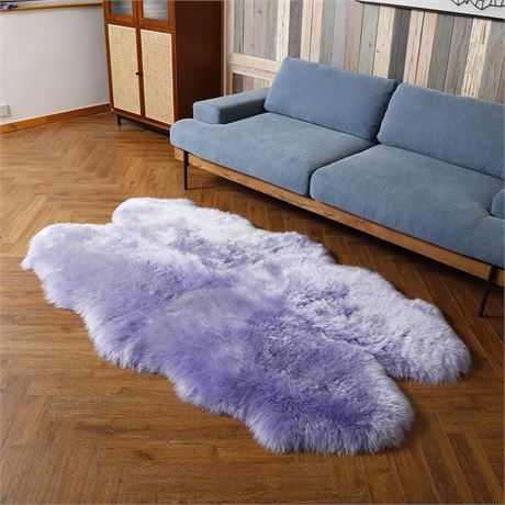 LLB Genuine Sheepskin Area Rug Fur Carpet Fluffy Shag Fur Rug for Living Room