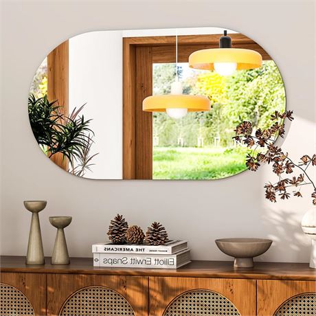 Oval Mirror for Bathroom - 24x36 Oval Vanity Mirror for Wall Tempered Glass