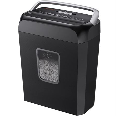 Bonsaii Paper Shredder for Home Use,6-Sheet Crosscut Paper and Credit Card