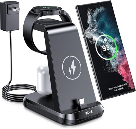 VCVS 36W USB C Super Fast Charging Station for Samsung Phones Watches Earbuds,